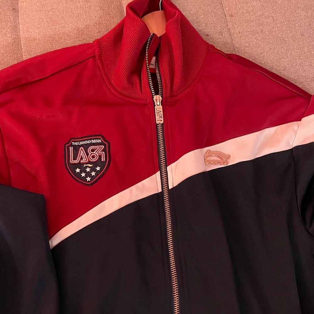 Li-Ning Golden Metal Zipper Retro LA 83 Vintage Anthem Jacket